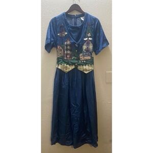 Country Wear Clothing  Denim Dress Birdhouse  Cottagecore women's Size 14